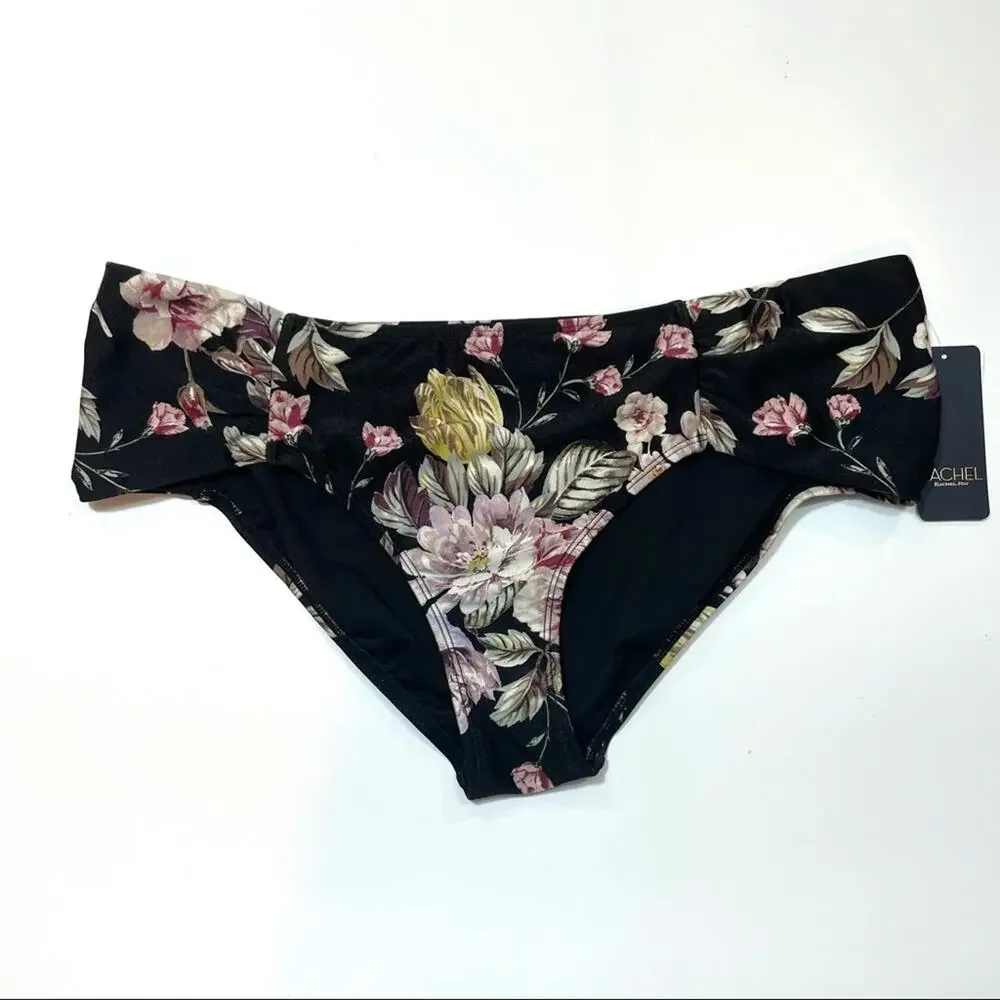 Rachel Roy Ruched side floral bikini swim bottom